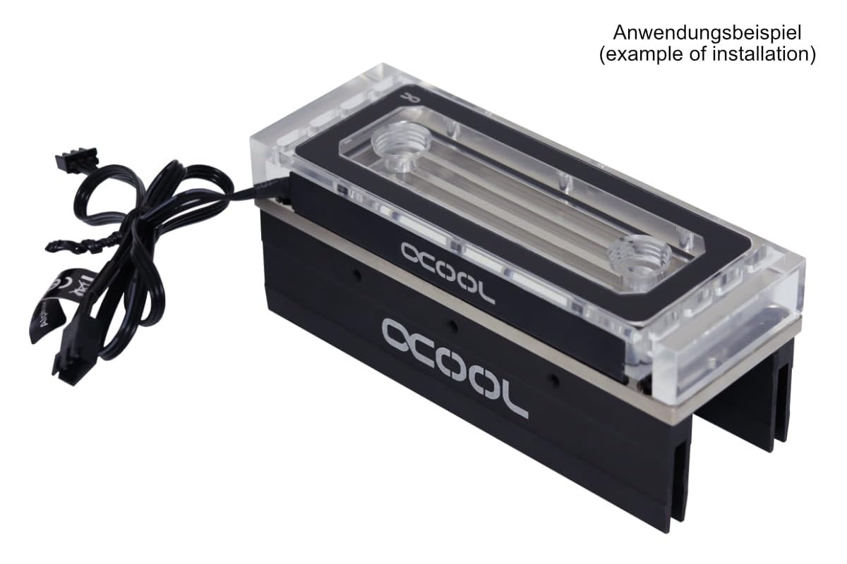 Alphacool 17467 Aurora Plexi X4 D-RAM chłodnica wodna chłodzenie wodą HDD/RAM – chłodnica