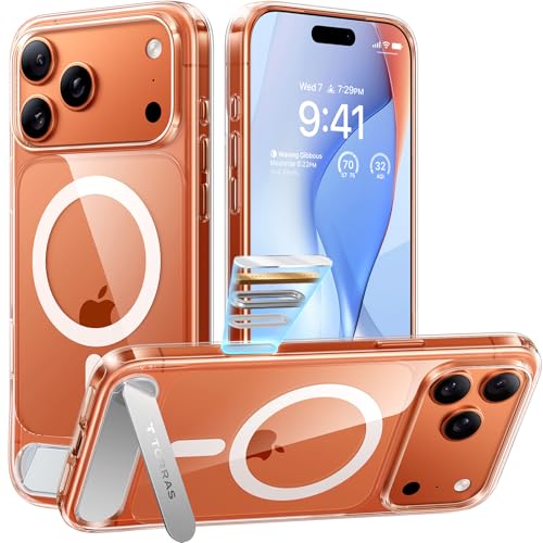 TORRAS Strong Magnetic & Seamless Stand for iPhone 17 Pro Case, Fit for MagSafe, Militray Grade Protection, Camera Control, Built-in Kickstand Slim Ca