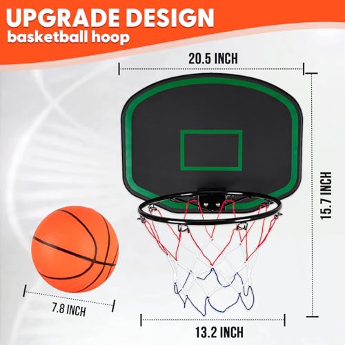 Trampoline Basketball Hoop,Basketball Hoop for Trampoline Outdoor 8-15FT Trampoline,with Pump and 2 Mini Basketball, Easy to Install(Fit for Straight Pole Only-0.7～1 inch) - Thumbnail 4