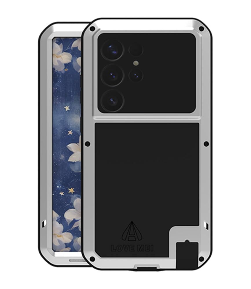 LOVE MEI for Samsung Galaxy S25 Ultra Case, Outdoor Heavy Duty Rugged Full Body Protection Case Military Armor Bumper Aluminum Metal Shockproof Case