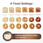 Mecity 4 Slice Toaster, Long Slot Toaster With Warming Rack, Bagel/Defrost/Reheat Functions,Warming Rack, Crumb Tray, 6 Browning Settings, Extra Wide Long Slots, Stainless Steel, 1300W,Grey - Image 3