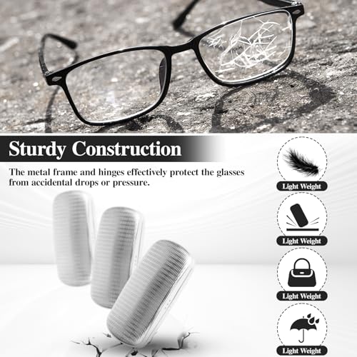 Image of Hifot Metal Eyeglass Case Hard Shell, Aluminum Spectacles Box Sunglasses Case for Men Women, Reading Glasses Holder