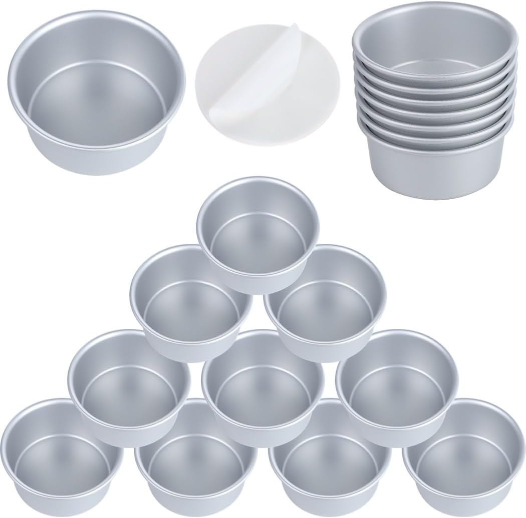 Papers Baking 100Pcs with Molds Cake Baking Alloy Aluminum Pieces 18, Pizza, Cheesecake, Mousse, Sponge, Chiffon for Pans Moulding Cake Round 4-Inch