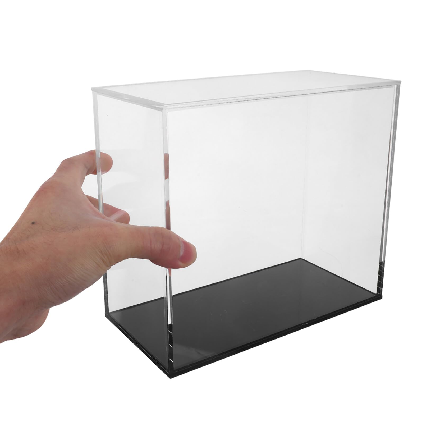 Acryl Vitrine für Actionfiguren Staubdichte Kleiner Figurenvitrine mit Deckel Stapelbar Klein Transparent für Sammler und Wackelköpfe