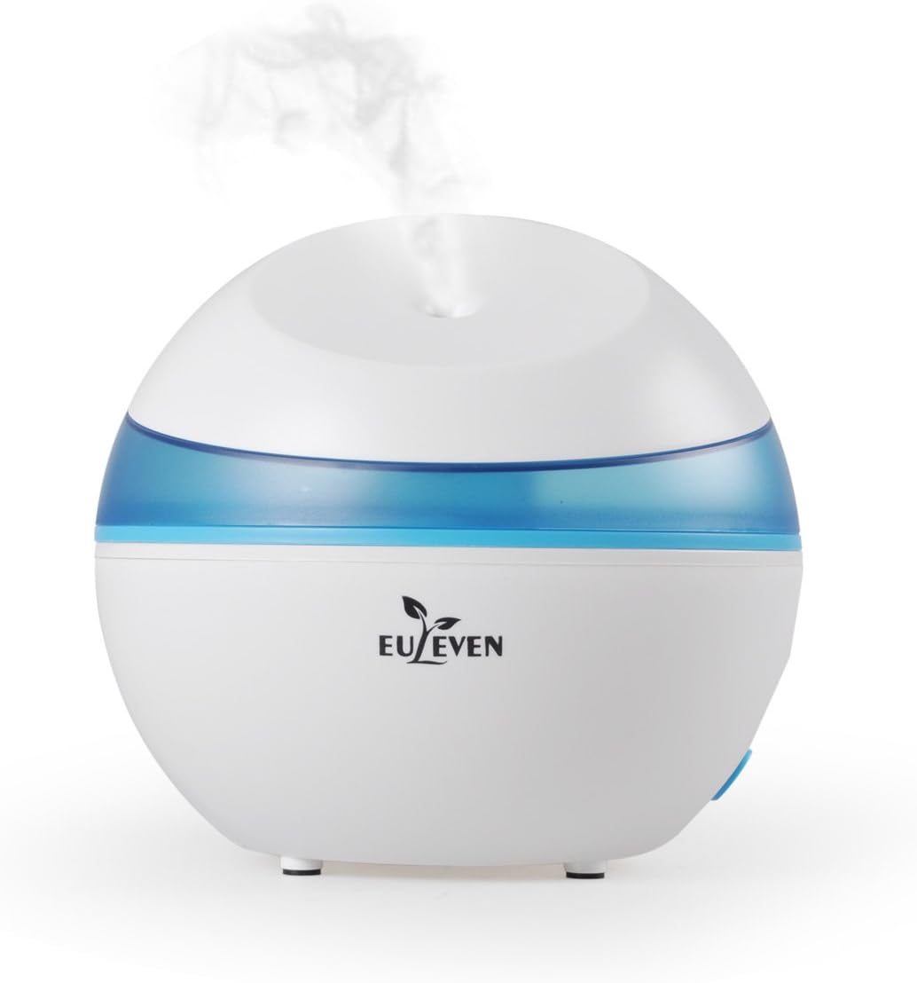 EULEVEN 3065W Cool Mist humidifier with Quite Operation,1.5L Water Tank Capacity, Ultrasonic humidifier,Waterless Auto Shut-Off with 10 Hours Working time Perfect for Home,Bedroom,Office