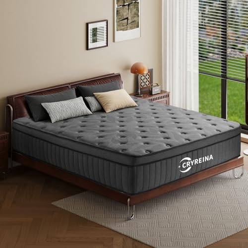 CRYREINA Full Size Mattress 10 inch Hybrid Full Mattress in a Box Upgrade Pocket SpringsMedium Firm Pressure Relief Breathable Comfort CertiPUR-US Certified