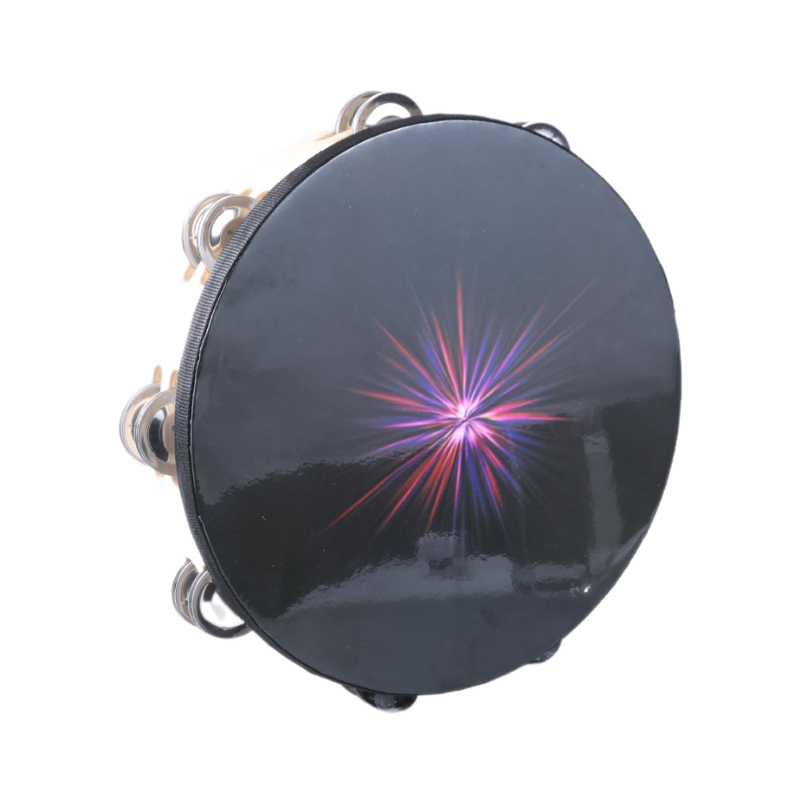 Double Row Tambourine Round Form Musical Tambourine Metal Bells Handheld Party Percussion Drum Instruments Tambourine