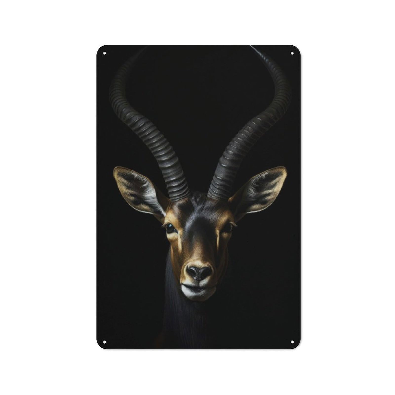 Junmoney Antelope Gold Dark Retro Tin Wall Plaque 30X20cm For Dining Room Or Kitchen, For Home Decor Collectors