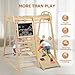 JOYMOR 8-in-1 Indoor Jungle Gym for Kids and Toddlers with Hanging-Bridge and Swing, Wooden Indoor Playground with Slide, Blackboard, Ladders for Toddler Climbers