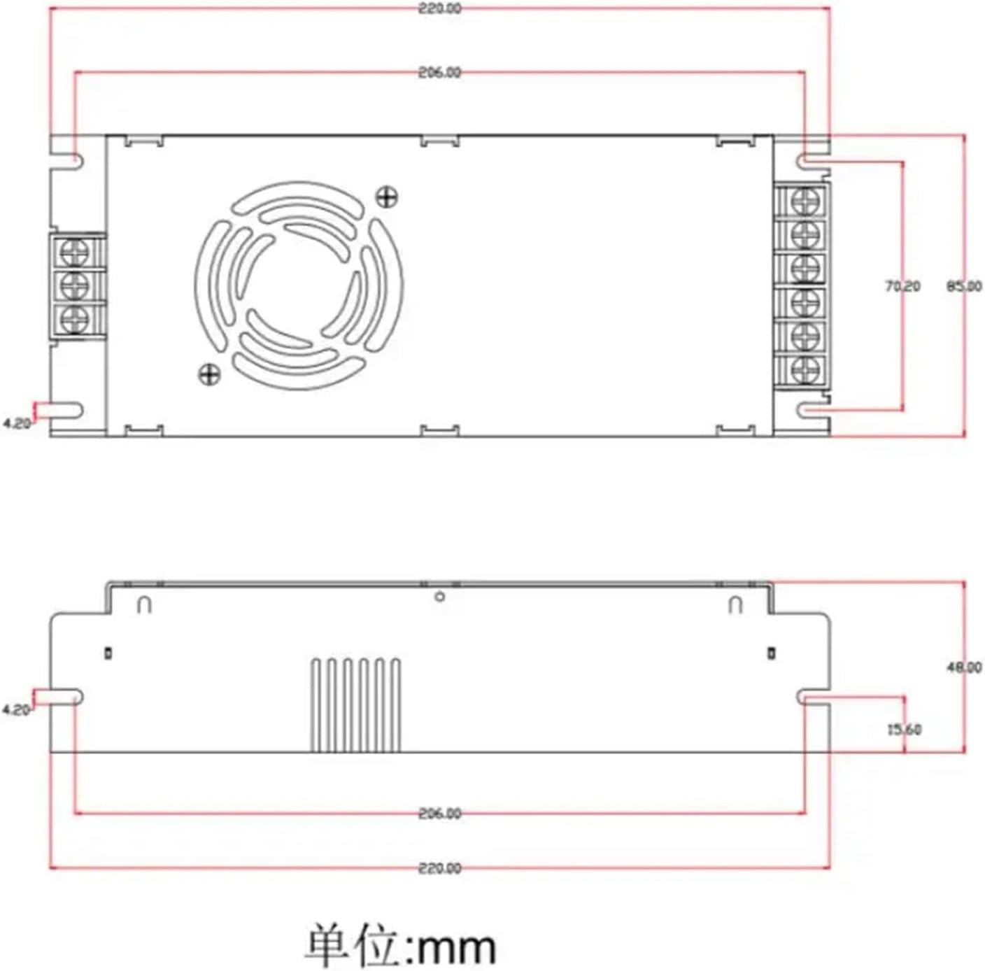 DC52V 14A 728W High Efficiency Small Size Single Output Switching Power Supply for Led Strip Lighting Power Adaptor(2Pieces per Pack)