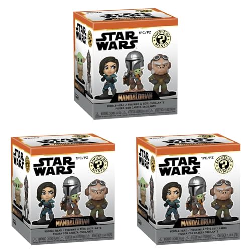 Funko Mystery Mini - Star Wars: The Mandalorian - 1 of 12 To Collect - Styles Vary - Star Wars: The Mandalorian- Minifigura de Vinilo Coleccionable - Idea de Regalo - Mercancia Oficial (Paquete de 3)