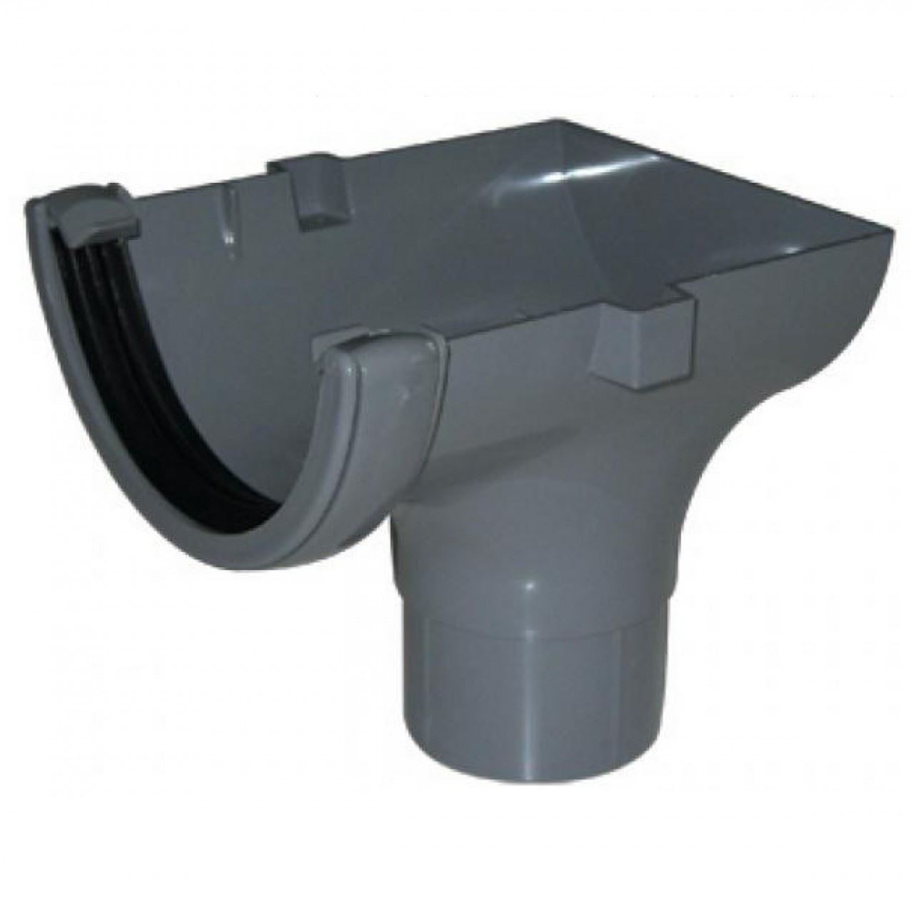 Floplast Grey 112Mm Half Round Gutter Stop End Outlet