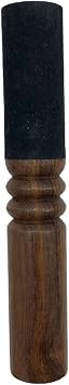 Tibetan Singing Bowl Mallet Suede Wooden Striker Leather Wrapped Meditation Mallet Sound Bowl Stick Buddha Musical Instruments for Buddhist Meditation Yoga Chime 7/1.13 inch Black and Brown