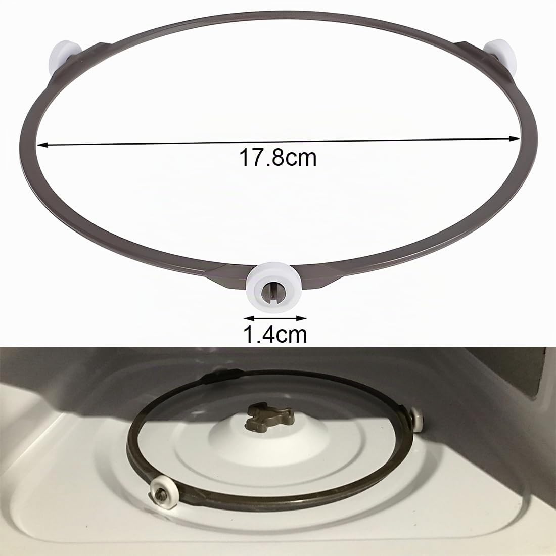 Anello Girevole Universale per Microonde, 17,8 cm Supporto per Vassoio di Microonde, Accessorio Aggiuntivo per Vassoio di Microonde, Adatto per Piatti di Vetro (24,5-27cm)