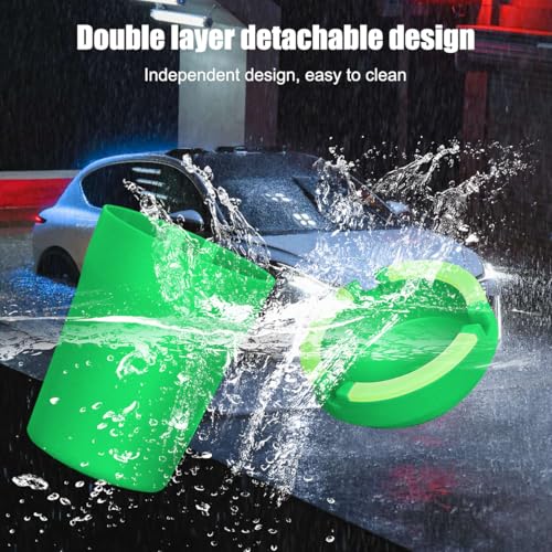 Image of Mandark Car Ashtray, 2PCS Glow In The Dark Smokeless Self-Extinguishing Vehicle Cigarette Trash Can, Smellproof Portable Automotive Ash Holder Organizer, Universal for Truck Home Office (Green)