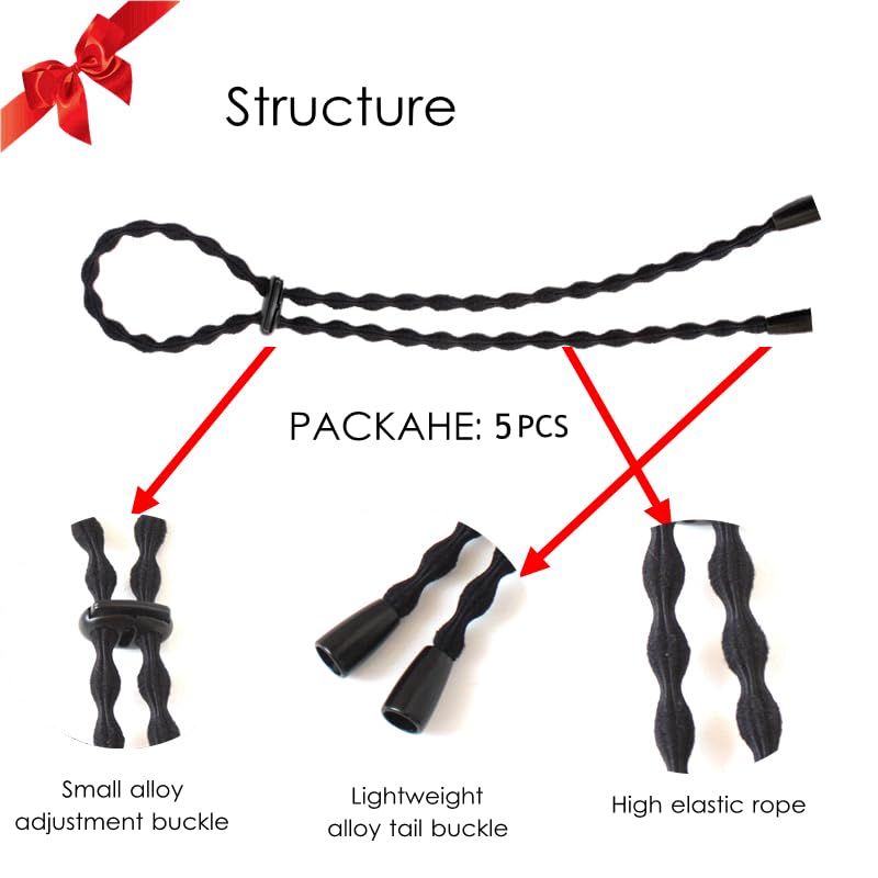 Miniatura 4 de Afro - Corbatas de cola de caballo con cordón ajustable para cabello corto rizado rizado moño lazos para la diadema Afro larga acolchada para