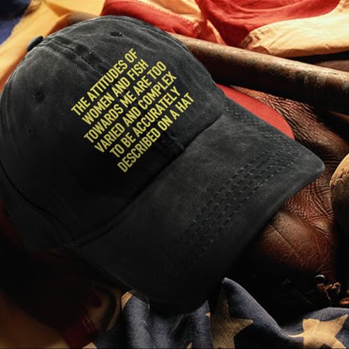Image of Fishing Adjustable Cotton Baseball Cap, Funny Trucker Hat Gift for Men Women Grandpa Dad Fishing Lover Fisherman