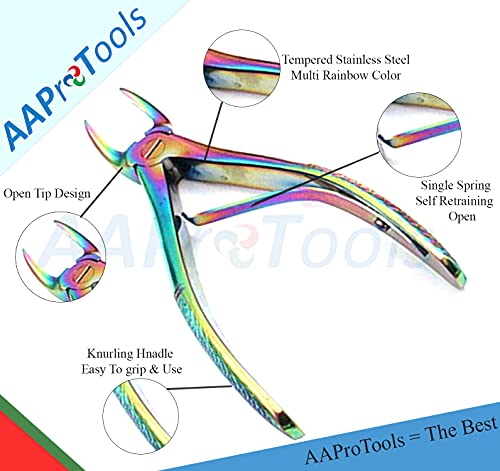 AAProTools Titanium Multi Rainbow Color Dental Tooth Extracting Extraction Forceps Pedo F Stainless Steel Dental Instruments