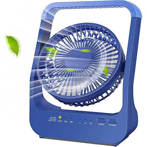 Rechargeable Battery Powered Fan, 20000mAh Battery Operated Fan, Portable Fan for Camping/Traveling, USB Desk Fan with Timer, 200H Long Lasting, 3 Speeds, 350Â°Rotation