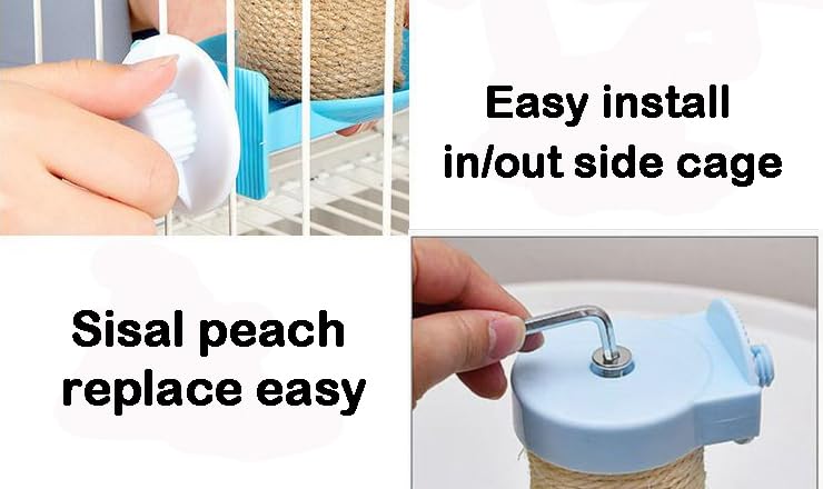 Image of 2pcs 11.7x2.1inch Parrot Sisal Peach Cage Peach for Regular to Large Size Bird