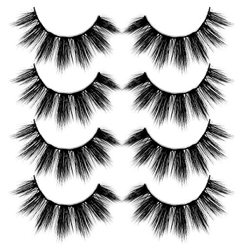 ALICROWN Faux Mink Lashes Natural Volume 3D Lashes Pack Crossed Wispy Handmade False Eyelashes