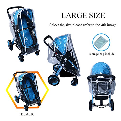 image for AncBace Baby Stroller Rain Cover Weather Shield Accessories Universal 