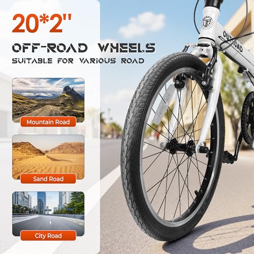 20 inch Folding Bike, Foldable Bicycle for Adults with 7