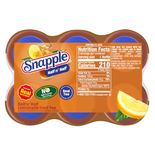Image of Snapple Half 'n Half, 16 fl oz recycled plastic bottle, 6 pack