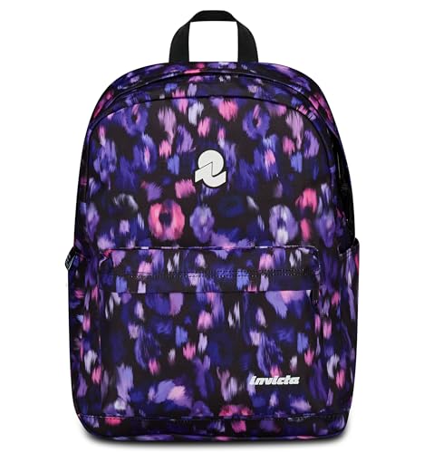 Invicta Zaino Scuola Carlson Fantasy, Viola, Zaino Mono Scomparto Con Tasca Porta PC o Tablet e Tasca Porta Borraccia, Zaino Superiori, Università e Viaggio, Ragazza Donna