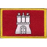 ca 5,5 x 8,5 cm Everflag Patch zum Aufbügeln oder Aufnähen : Hamburg - Groß
