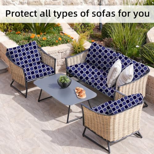 Image of 8 Pcs Outdoor Cushion Covers, Patio Sofa Cushion Covers Replacement