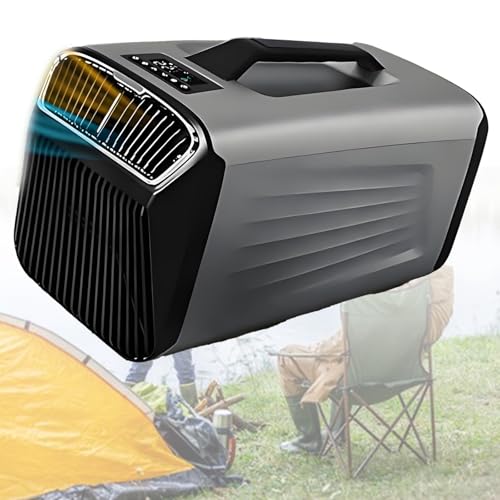 Atwynd Aire Acondicionado para Autocaravanas, Aire Acondicionado Portátil para Interiores y Exteriores, para Camiones y Caravanas, Refrigeración y Calefacción Rápidas, Temporizador Grey Cold+Warm
