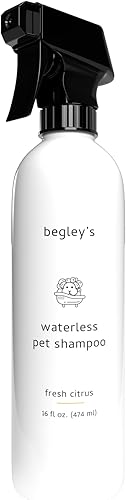 Begley's - Champú sin enjuague sin agua para mascotas, limpieza sin baño, desodorizante y remoción de olores para un pelaje brillante y con olor