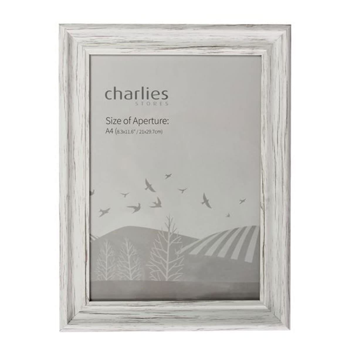 Charlies White Wash Effect Picture Frame - A4