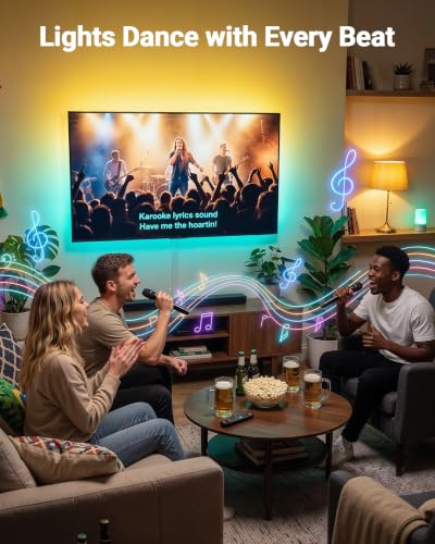 Image of Pipishell Full Motion TV Wall Mount with LED Lights for 32-65 Inch TVs
