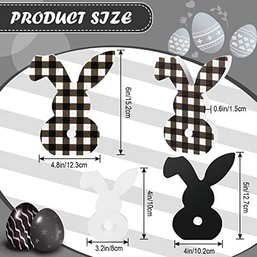 3 Pcs Easter Bunny Table Wooden Signs Decor Spring Farmhouse Wood Bunnies Buffalo Plaid Bunny Cute Easter Craft Freestanding Centerpiece Signs For Kids Happy Easter Party Supplies Dining Room Table #TOP6