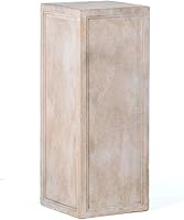 Alfresco Home Contadina Tall Pedestal Tallow Finish - Durable Lightweight Fiber Stone Garden Statuary Base