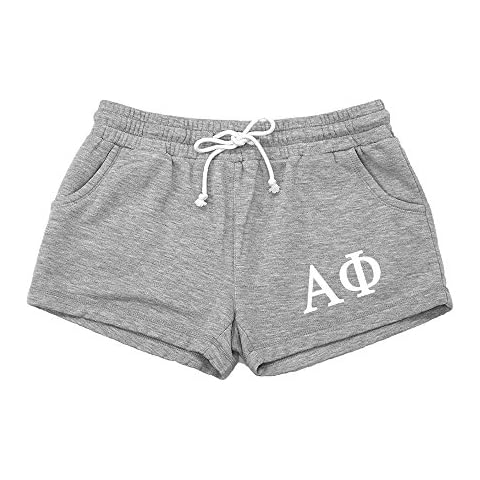 Cotton Sisters Alpha Phi Rally Shorts (M 6/8, Oxford Gray) Cover