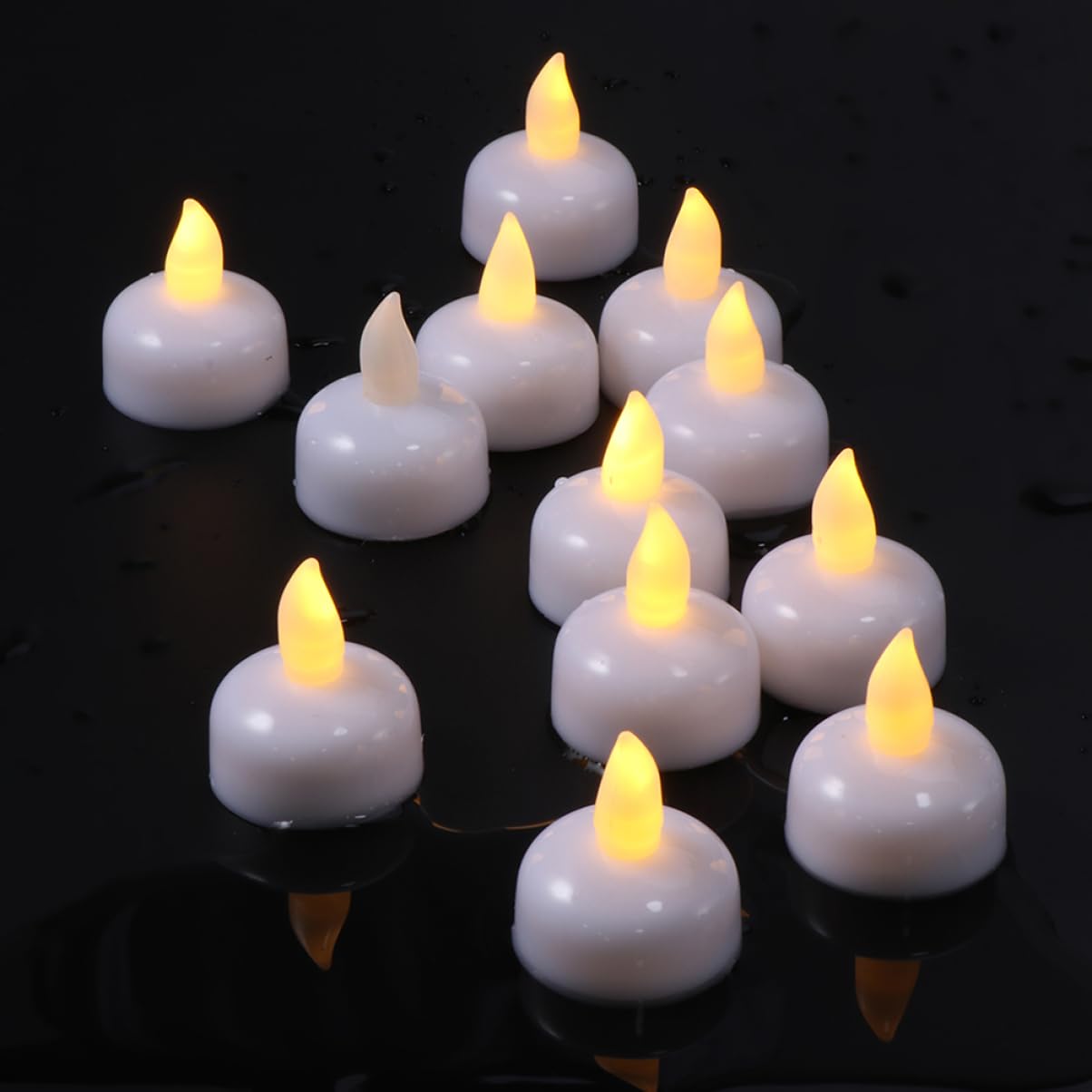 24 Piezas Velas Flotantes Impermeables de Luces LED Amarillas para Decoración de Bodas Velas de Té Electrónicas para Centros de Mesa