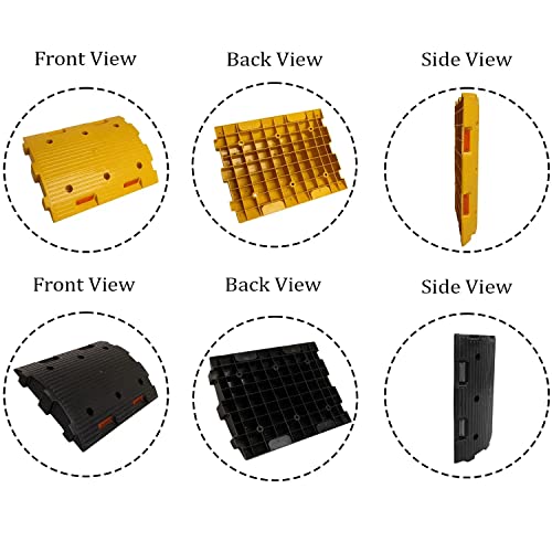 Image of Plastic Speed Breaker With Over Load Capacity | 6 Mtr, 50MM, Black and Yellow Speed Hump (12X Yellow - 12X Black)