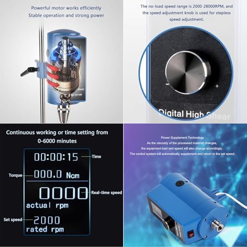 High-Speed Digital Homogenizer Mixer - Lab Disperser & Emulsifier for Superior Emulsion & Dispersion, Professional High Shear Mixing Equipment