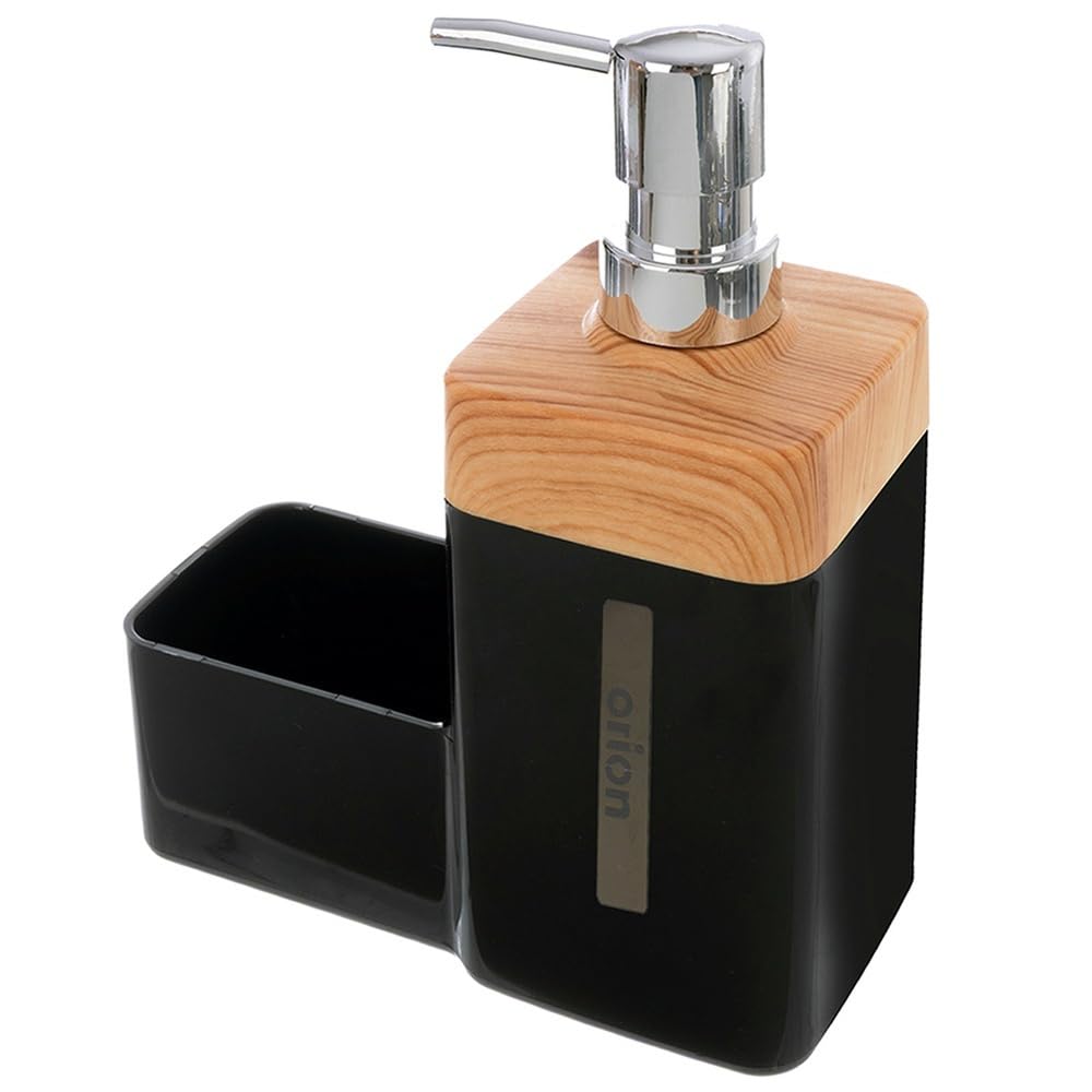 orion group Distributeur de liquide vaisselle noir de 500 ml avec réservoir éponge