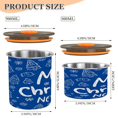 Envase para café acero inoxidable 500ml con tapa azul miniatura 2
