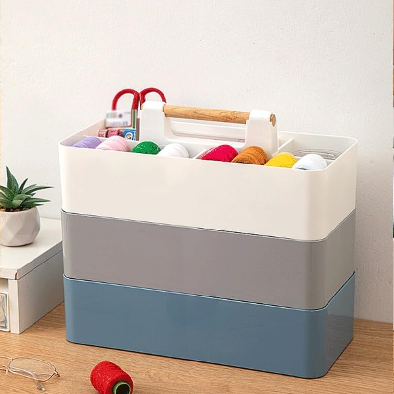LWECMGSA Plastic Hand Sewing Thread Patching Tool Carrying Case Portable Needle Storage Box Household