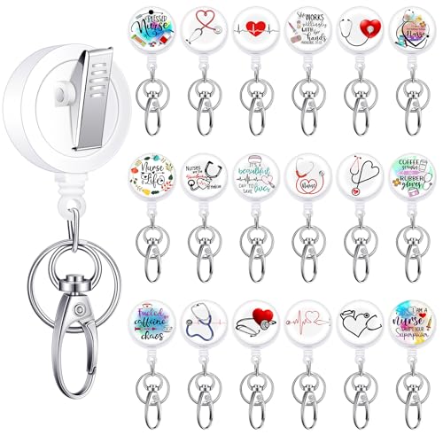 Chinco 36 Pcs Nurse Badge Reel Retractable Acrylic Funny Nur