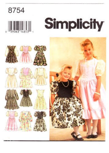 Patron robe de soirée fille Simplicity 8754 ajuster robe cérémonie enfant tailles 7-12