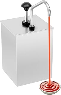 4.2Qt Commercial Sauce Dispenser Pump, 304 Stainless Steel Condiment Pum...