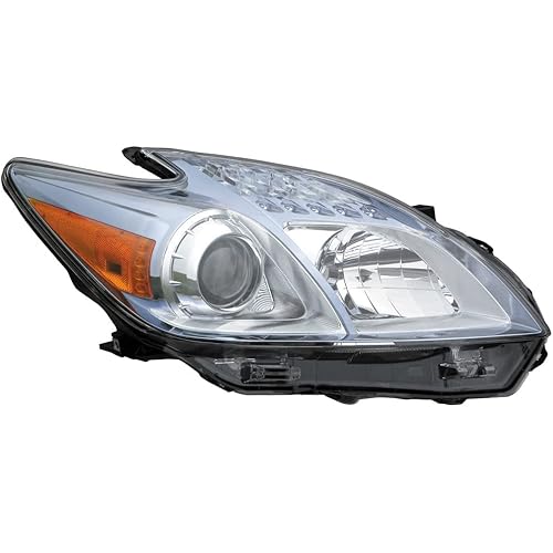 EPIC LIGHTING Halogen Headlight Lens Housing Assembly Replacement for Toyota 2010-2011 Prius (Non-HID Type Models) [ TO2519122 8113047211 ] Right Passenger Side RH