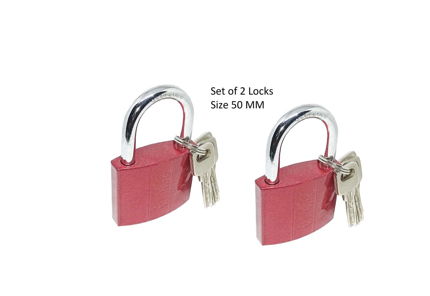 Unikkus Super Stylish Set of 2 Pressing Lock and Keys for Home Door Room House Gates, Strong Keys Function Useful HOMEPRODUCTS4U,Lock Size 50mm Hardened Shackle Padlock with 3 Keys for Each Lock (B0BT5NHM6T) Amazon Price History, Amazon Price Tracker