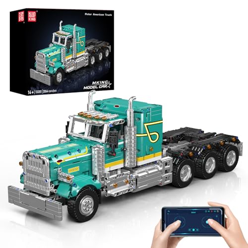 Mould King 13201 Técnica Camión Bloques de Construcción Bloques de Construcción Kit con Motor, 2064+ Partes App Control Remoto Tractor Camión Modelo Bloques de Abrazadera, Bloques de Construcción